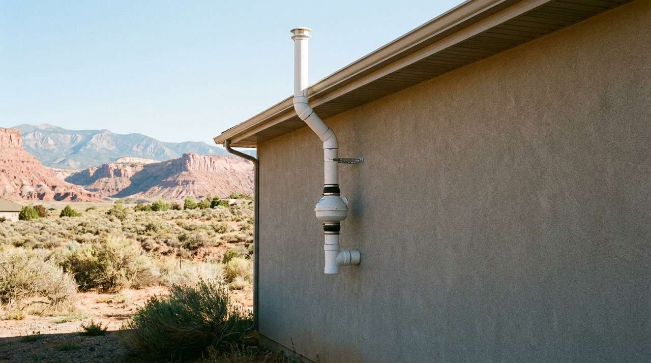 Sub-slab radon system on a Grand Valley home
